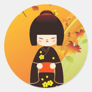 Kokeshi doll sticker