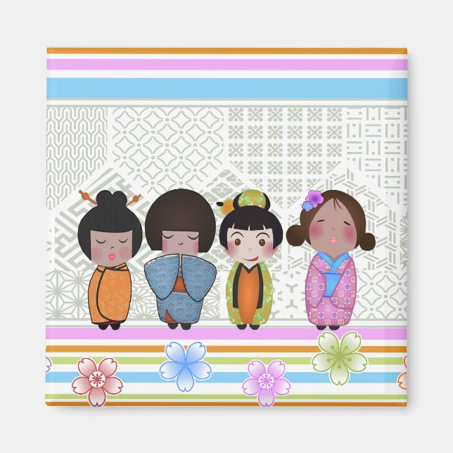 kokeshi dolls magnet (Front)