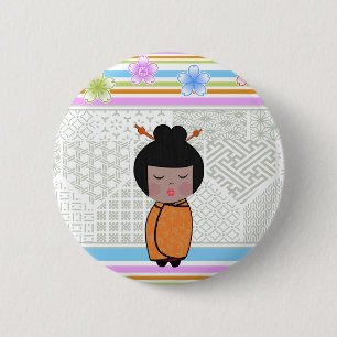 kokeshi dragonflies 2 inch round button