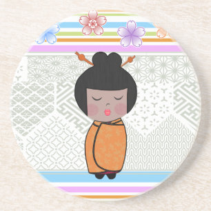 kokeshi dragonflies coaster