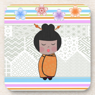 kokeshi dragonflies coaster