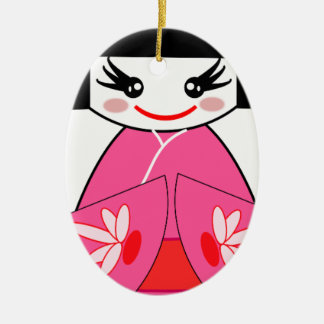 Kokeshi Japan Ceramic Ornament