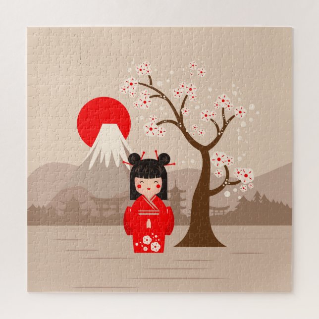 Kokeshi - Japanese Doll Jigsaw Puzzle (Vertical)