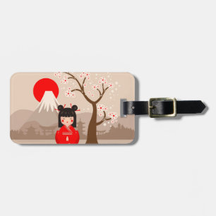 Kokeshi - Japanese Doll Luggage Tag