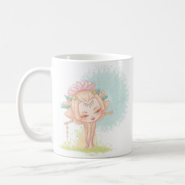 Kokeshi Lotus Coffee Mug (Left)