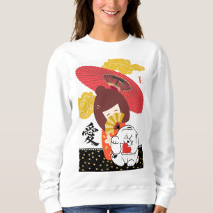 KOKESHI LOVE Chow dog furoshiki valentine Sweatshirt