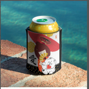 KOKESHI LOVE  Chow dog heart Kitchen Towels Can Cooler