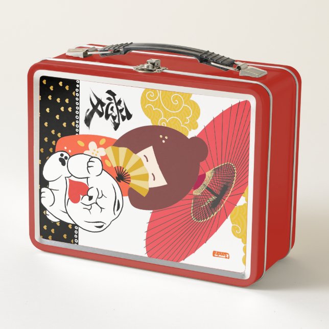 KOKESHI LOVE  Chow Valentine  Metal Lunch Box (Front)