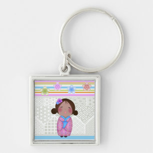 kokeshi sakura keychain