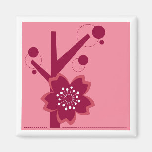 Kokeshi Sakura Kimono Design Magnet