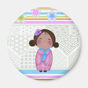 kokeshi sakura magnet