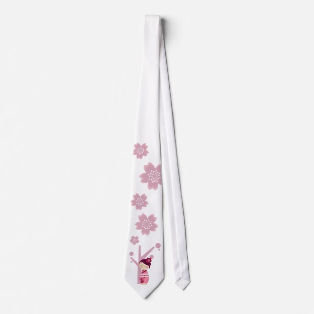 Kokeshi Sakura Tie (Front)