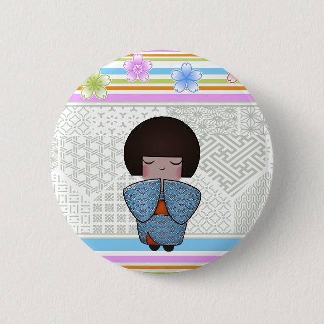 kokeshi seigai 2 inch round button (Front)