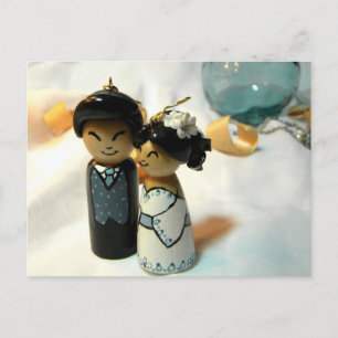 Kokeshi Wedding I Postcard