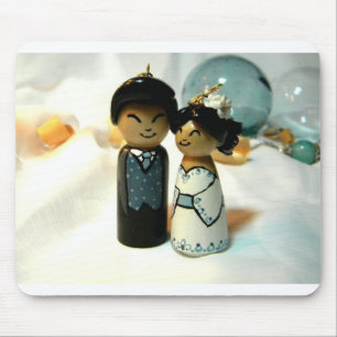 Kokeshi Wedding II Mouse Pad