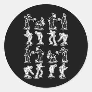 Koko The Clown Ghost Spooky Two Step Dance  Classic Round Sticker