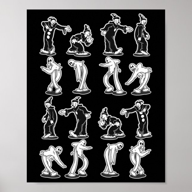 Koko The Clown Ghost Spooky Two Step Dance  Poster (Front)