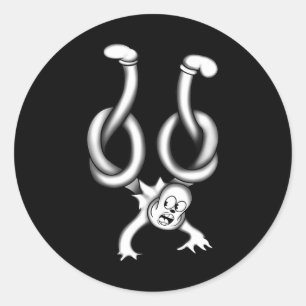 Koko The Clown Ghost Twisted Up Classic Round Sticker