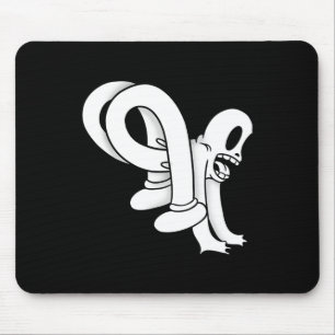Koko The Clown Ghost Twisty Blackwork Mouse Pad