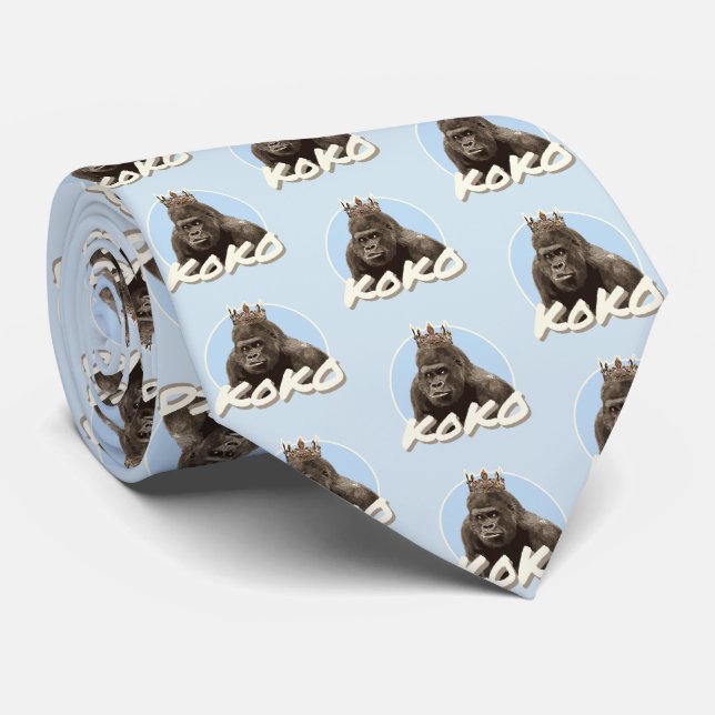 Koko The Gorilla Wearing Crown Tie (Rolled)