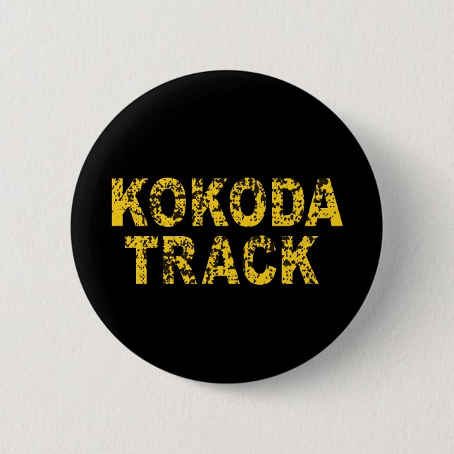 Kokoda Track, Rustic Text 6 Cm Round Badge 2 Inch Round Button (Front)
