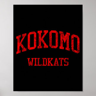 Kokomo high school hs kokomo in vintage sports poster