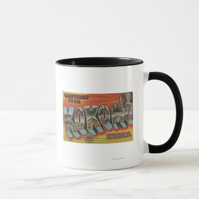 Kokomo, Indiana - Large Letter Scenes Mug (Right)