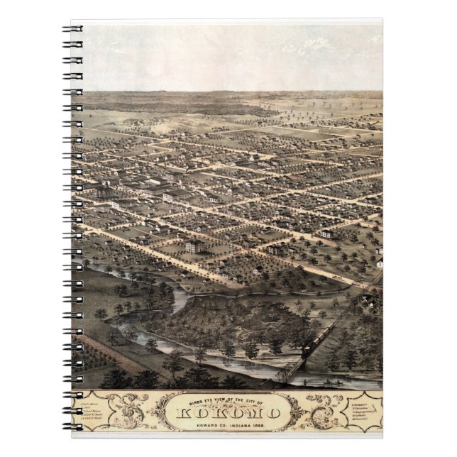 Kokomo-Indiana vintage pictorial map Notebook (Front)