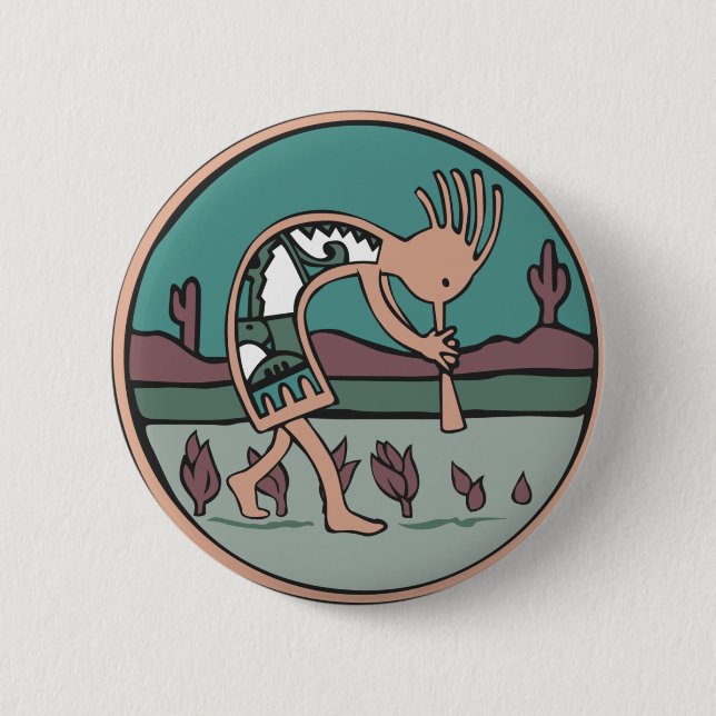 kokopelli 2 inch round button (Front)
