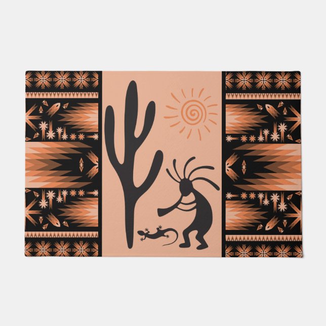 Kokopelli American Indian Southwest Doormat (Front)