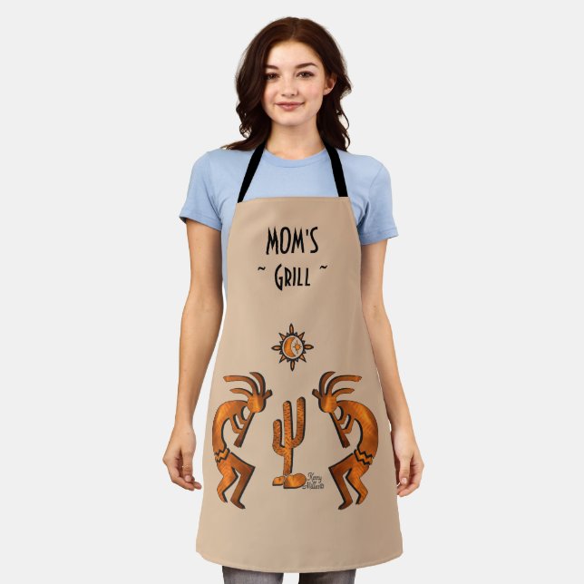 Kokopelli And Cactus Apron (Worn)