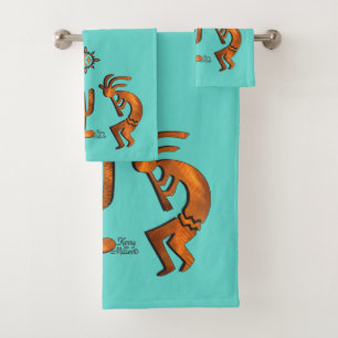 Kokopelli And Cactus Bath Towel Set