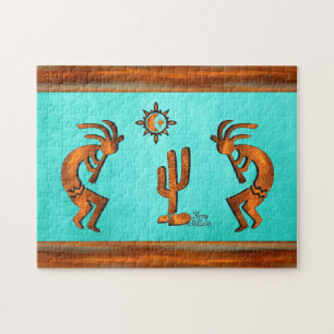 Kokopelli And Cactus Jigsaw Puzzle