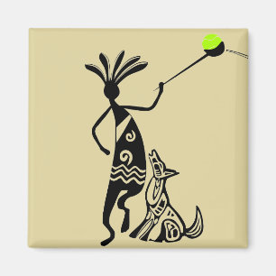 Kokopelli and Dog Magnet