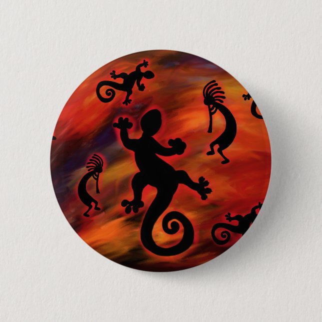 Kokopelli Art 2 Inch Round Button (Front)