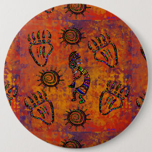 Kokopelli Art 6 Inch Round Button