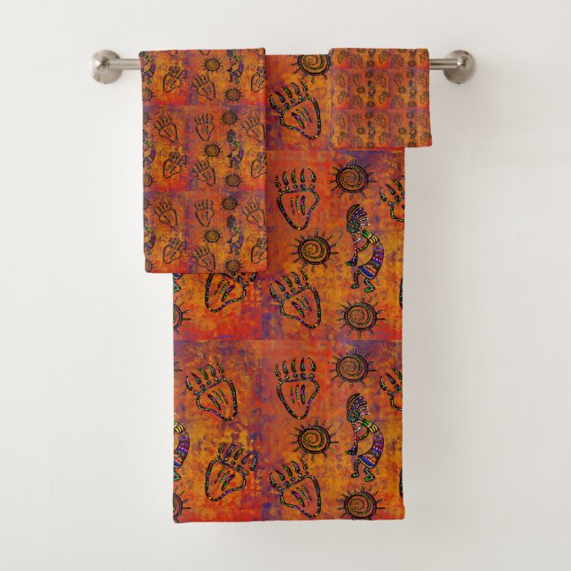 Kokopelli Art Bath Towel Set (Insitu)