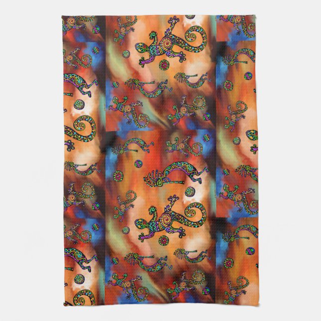 Kokopelli Art Kitchen Towel (Vertical)