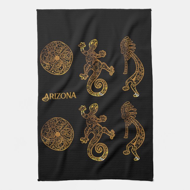 Kokopelli Art Kitchen Towel (Vertical)