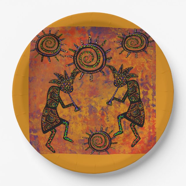 Kokopelli Art  Paper Plate (Front)