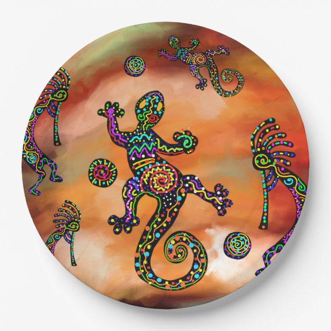 Kokopelli Art Paper Plate (Front)