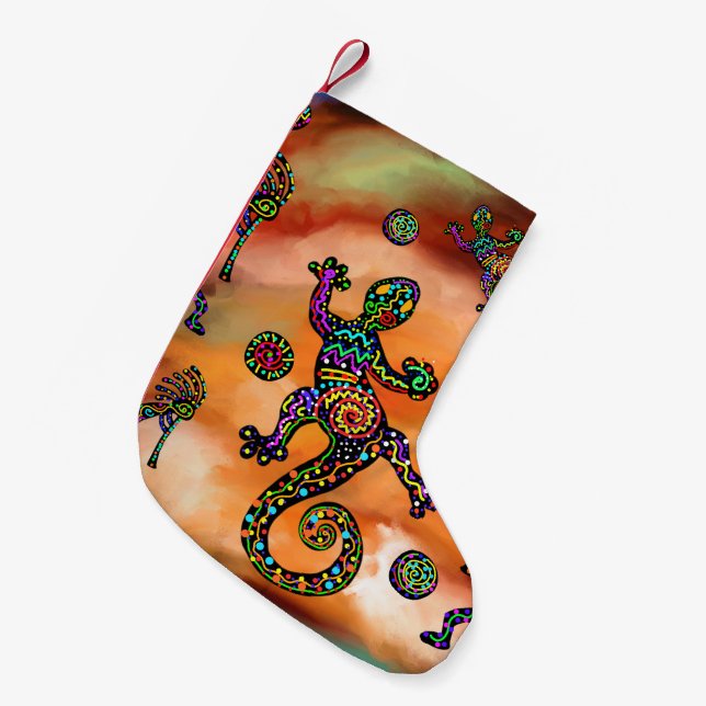 Kokopelli Art Small Christmas Stocking (Front (Hanging))