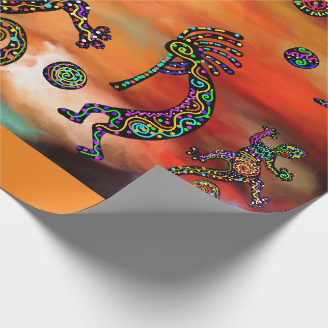 Kokopelli Art Wrapping Paper (Corner)