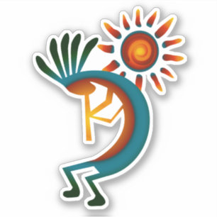 Kokopelli avec Sticker en Vinyle Sun 4"