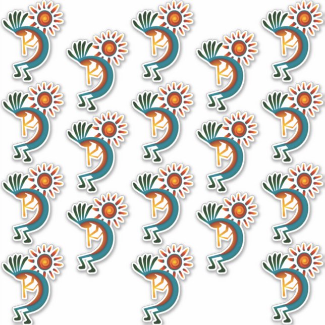 Kokopelli avec Sticker Sun Group de 18 Vinyl (Devant)