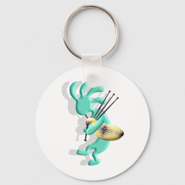 Kokopelli Bagpipes Keychain (Front)