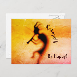 Kokopelli Be Happy Inspirational  Postcard