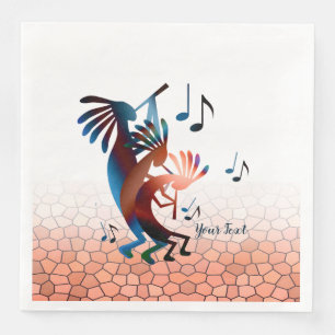 Kokopelli Blues Music 2 Desert Sunset Napkin