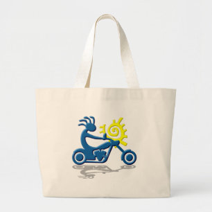 Kokopelli Chopper Large Tote Bag