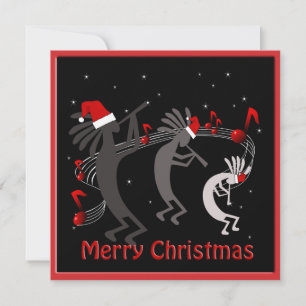 Kokopelli Christmas Flat Greeting Holiday Card